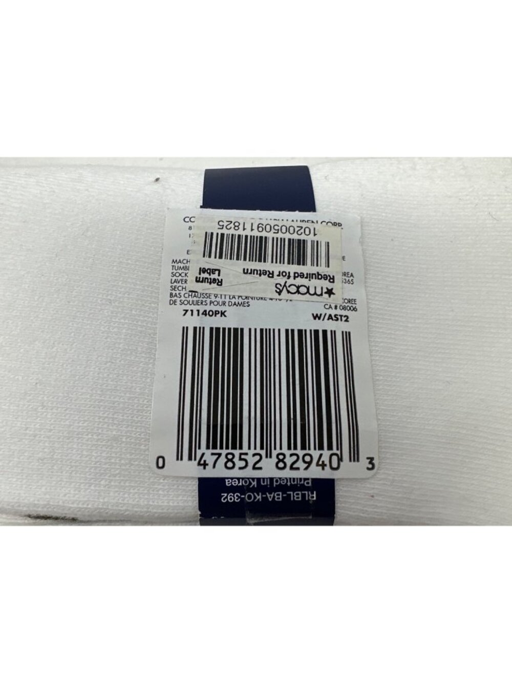 Ralph Lauren Women's Cotton Blend Crew Socks White Polo Logo Size 9-11 - Picture 3 of 4